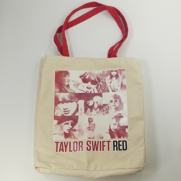 Taylor Swift Handbags - Taylor Swift Red Concert Canvas Tote Bag Authentic